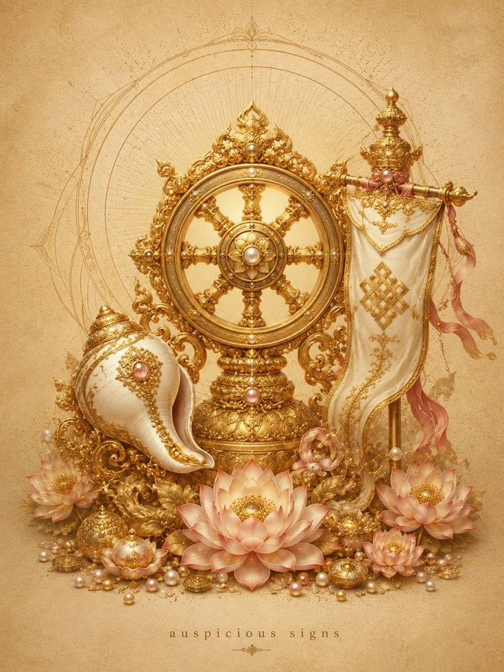 Buddhist Wall Art – Dharma Wheel Print - artwork on paper