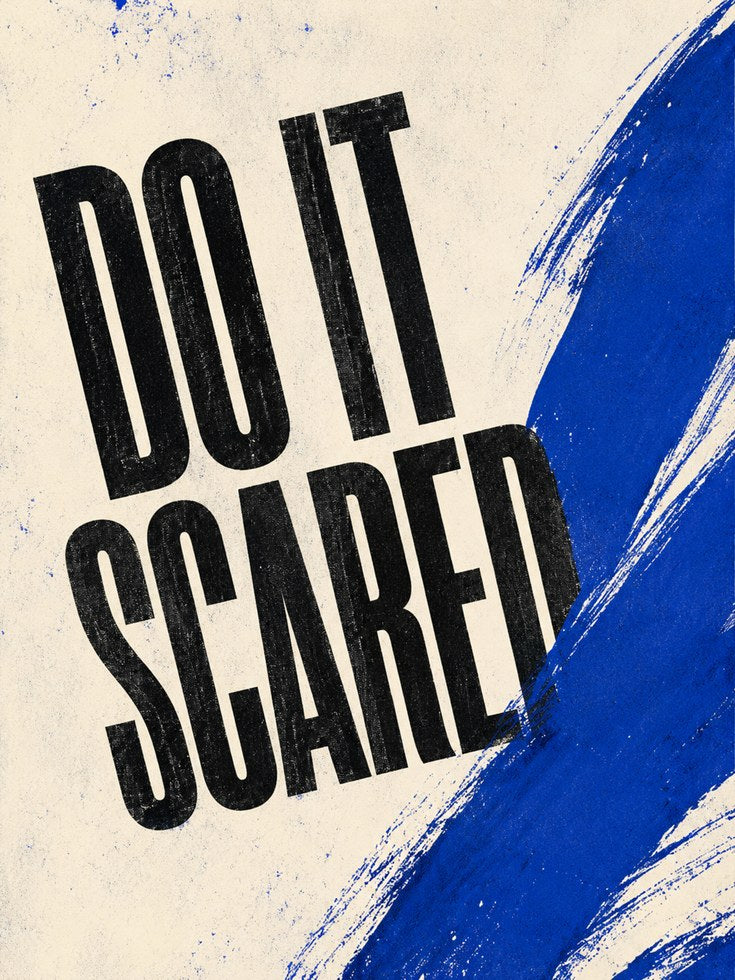 Motivational Wall Art – Do It Scared Print - artwork on paper
