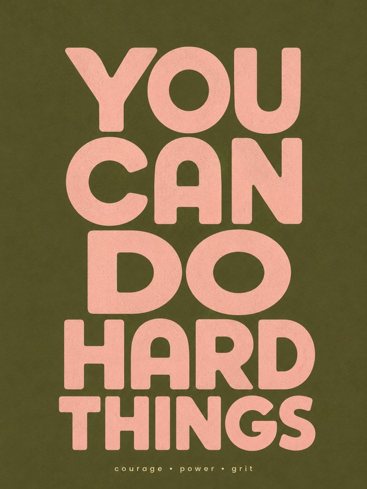 You Can Do Hard Things Print: Feminist Motivational Art - artwork on paper
