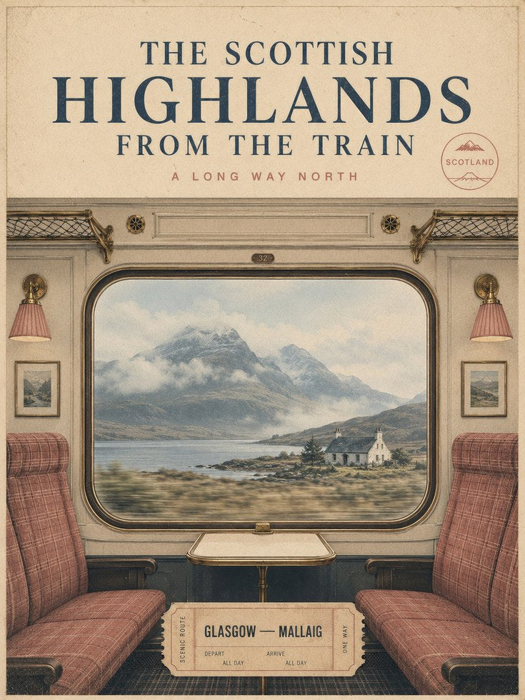 Scotland Travel Poster – Scottish Highlands Print - artwork on paper