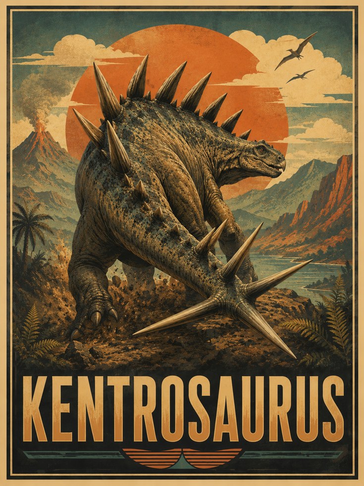 Kentrosaurus Dinosaur Print - artwork on paper