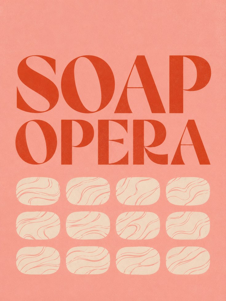 Playful Soap Opera Retro Print - artwork on paper