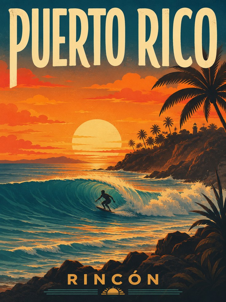 Puerto Rico Travel Poster - artwork on paper