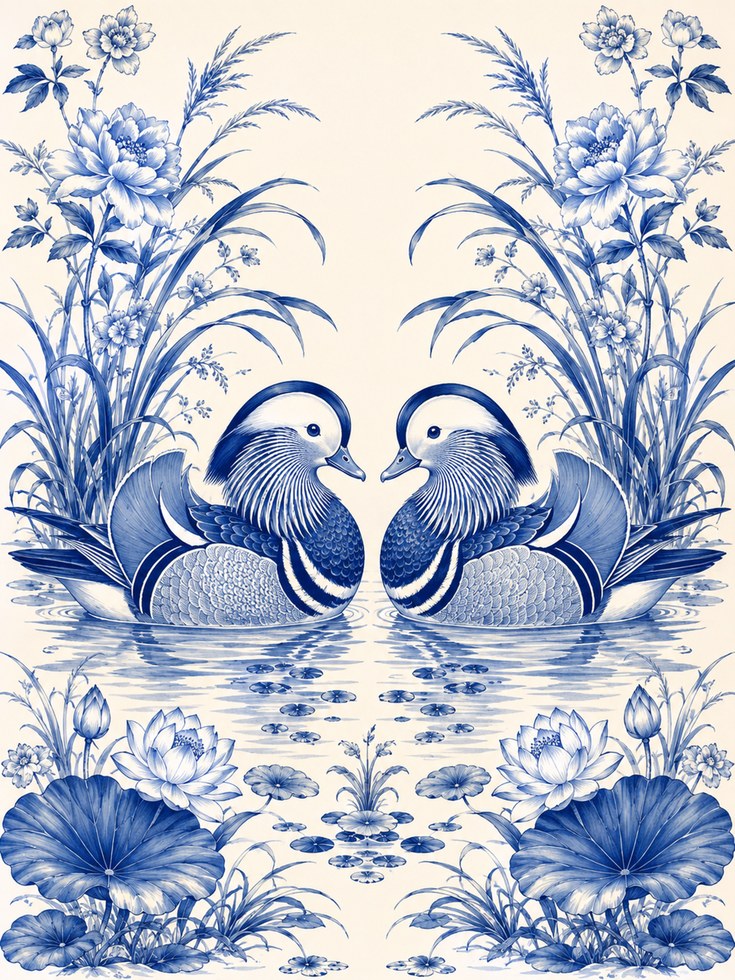 Mandarin Duck Wall Art - artwork on paper