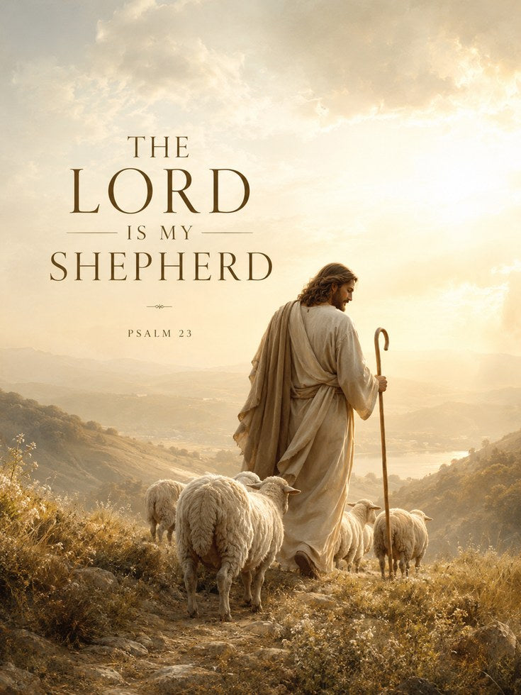 Psalm 23 Wall Art – Scripture Print - artwork on paper