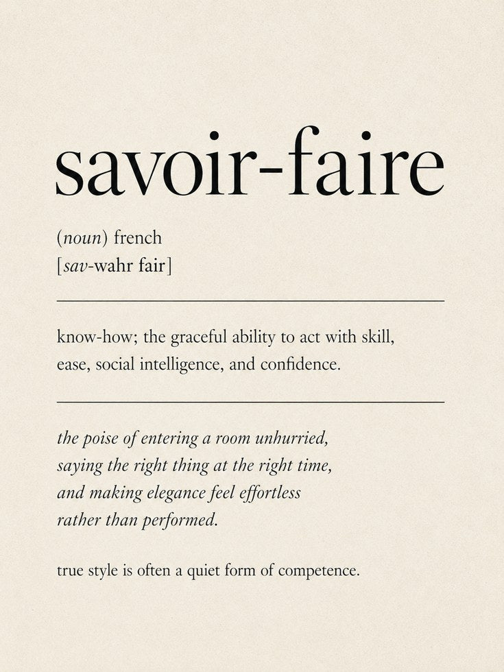 Savoir-Faire Definition Print: Minimalist French Typography Art - artwork on paper