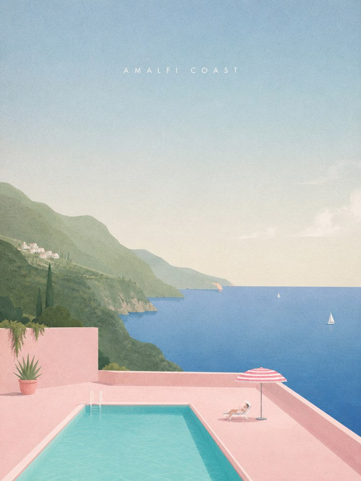 Amalfi Coast Poster – Italy Travel Print - artwork on paper