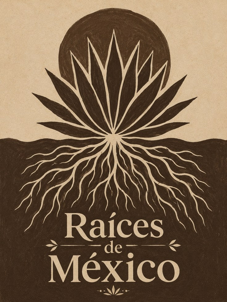 Roots of Mexico Art Print: Vintage Botanical Symbolism Poster - artwork on paper