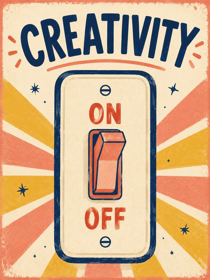 Creativity Wall Art – Retro Light Switch Print - artwork on paper