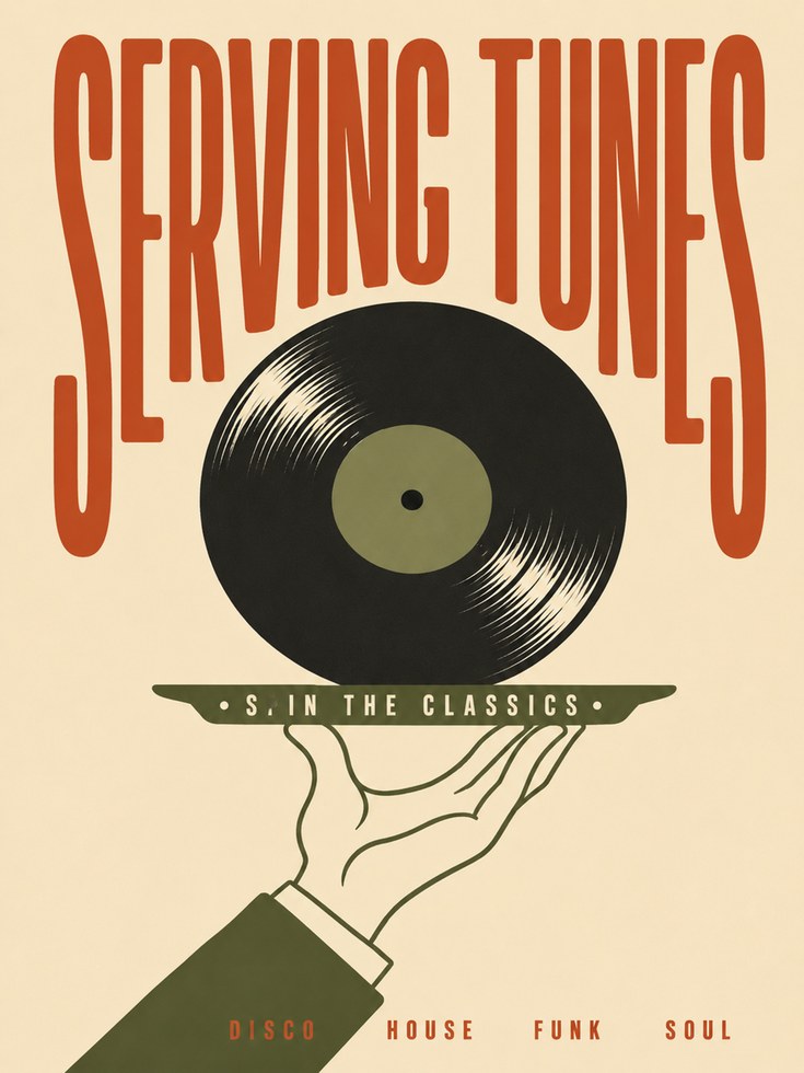 Vintage Vinyl Record Poster - artwork on paper