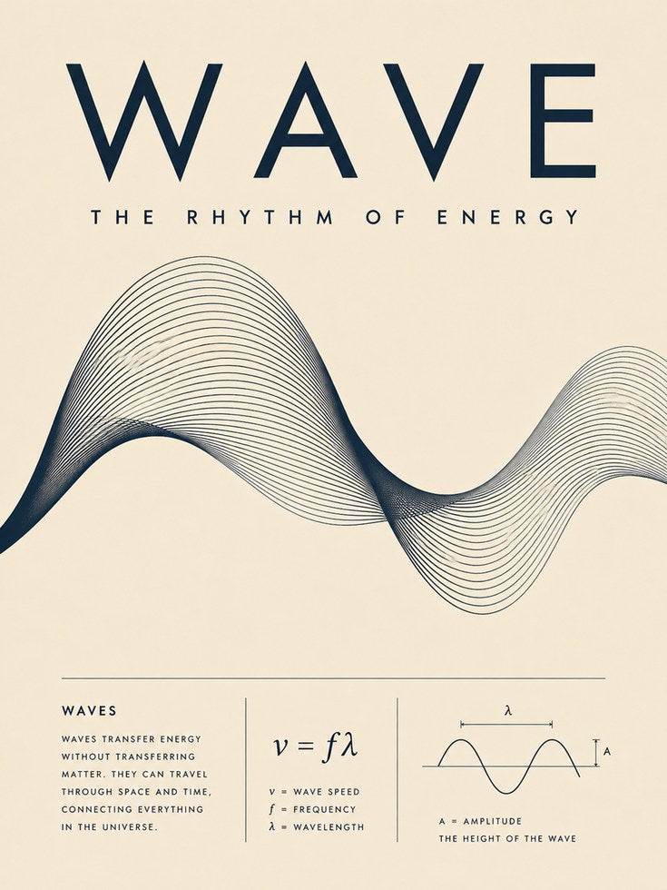 Science Wall Art – Wave Physics Print - artwork on paper