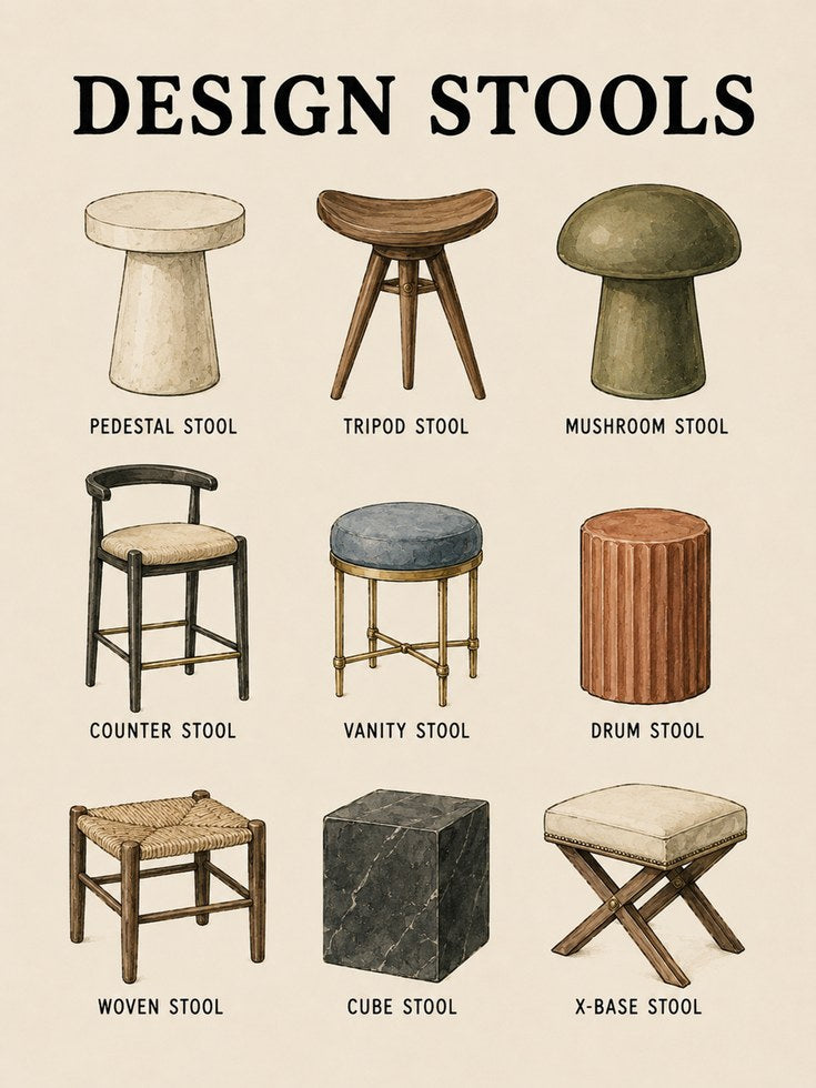 Design Stools Wall Art - artwork on paper