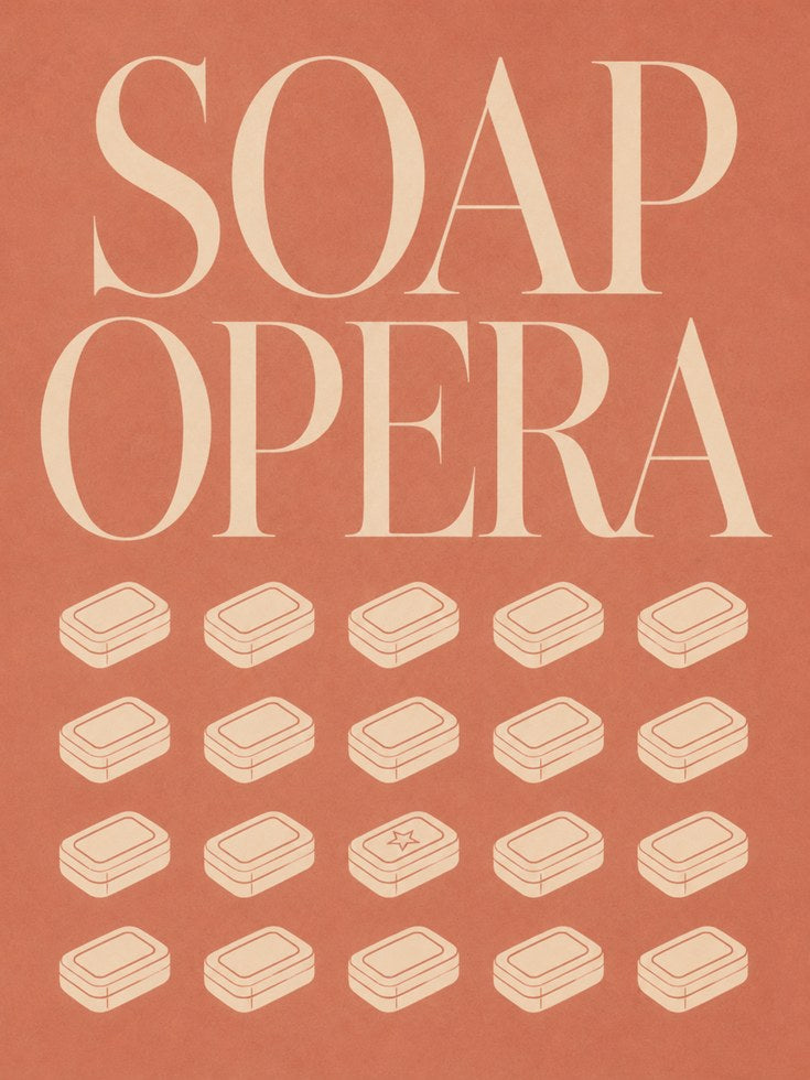 Soap Opera Bathroom Print: Retro Typography - artwork on paper