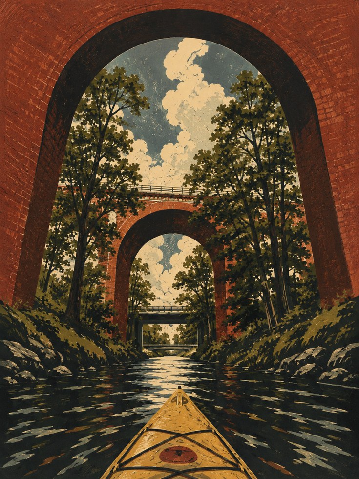 Kayak Wall Art – Vintage Nature Print - artwork on paper