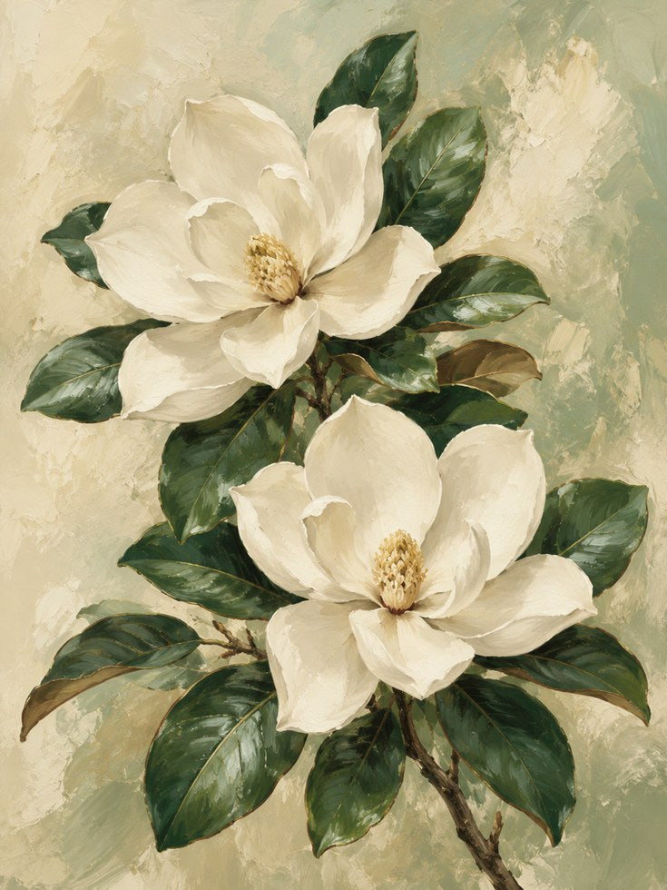 Magnolia Flower Wall Art - artwork on paper