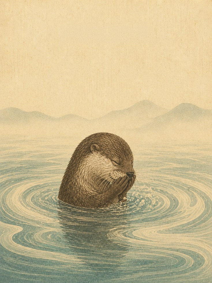Otter Wall Art – Vintage Animal Print - artwork on paper