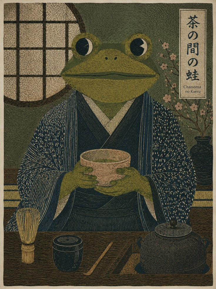 Japanese Tea Ceremony Art – Frog Wall Print - artwork on paper