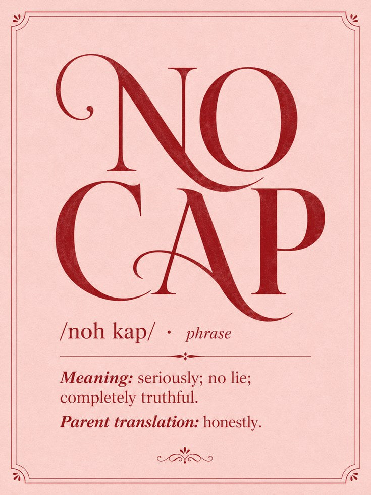 No Cap Wall Art – Funny Definition Print - artwork on paper