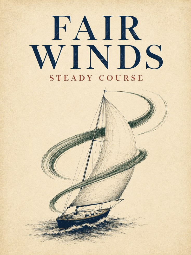 Nautical Wall Art – Vintage Sailing Print - artwork on paper
