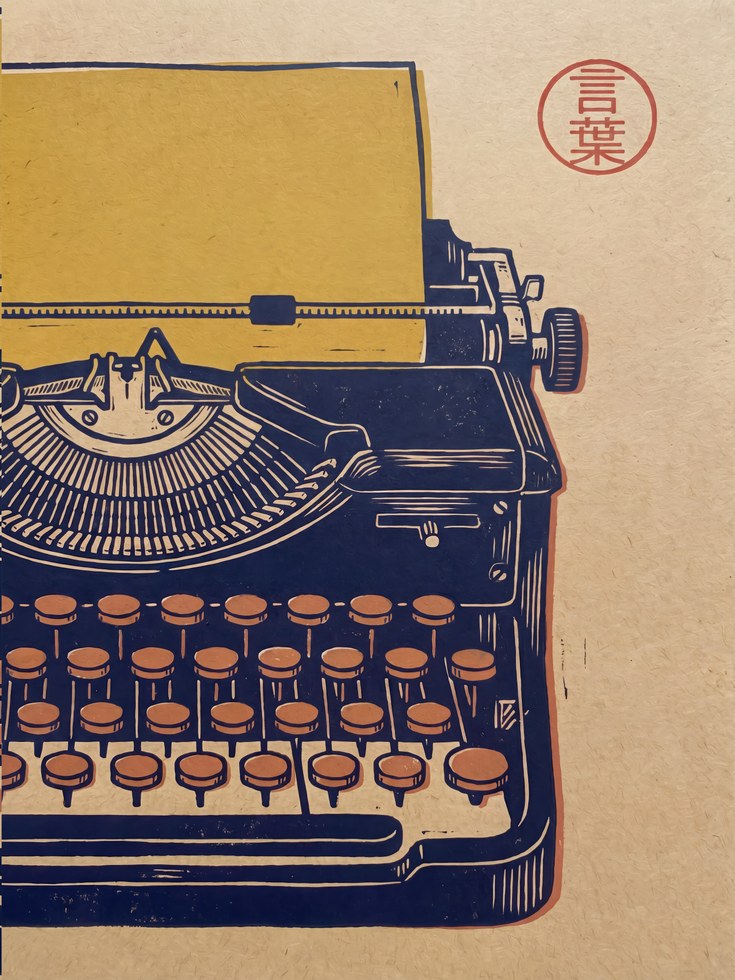 New Home Gift Wall Art Print — Vintage Typewriter - artwork on paper