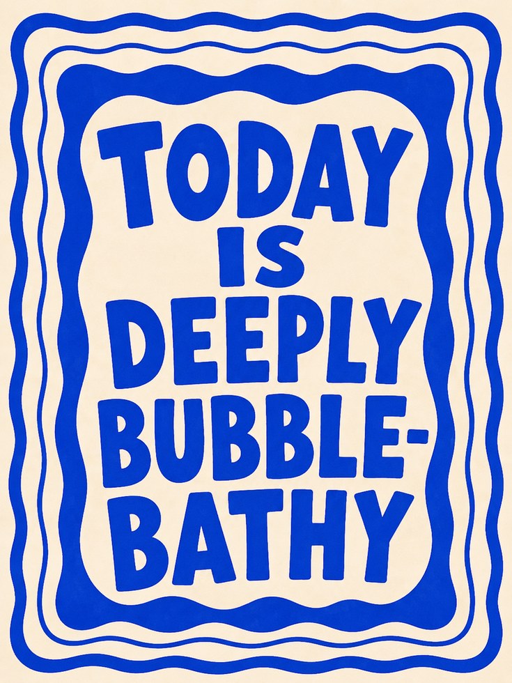 Bathroom Typography Print: Retro Bubble Bath Quote - artwork on paper