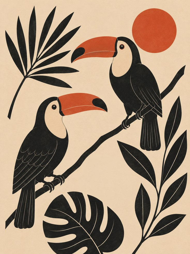 Toucan Wall Art – Tropical Bird Print - artwork on paper