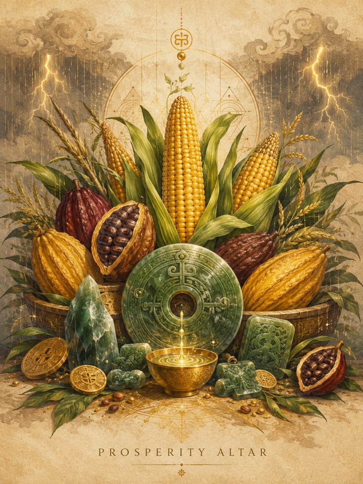 Prosperity Altar Print – Abundance Wall Art - artwork on paper