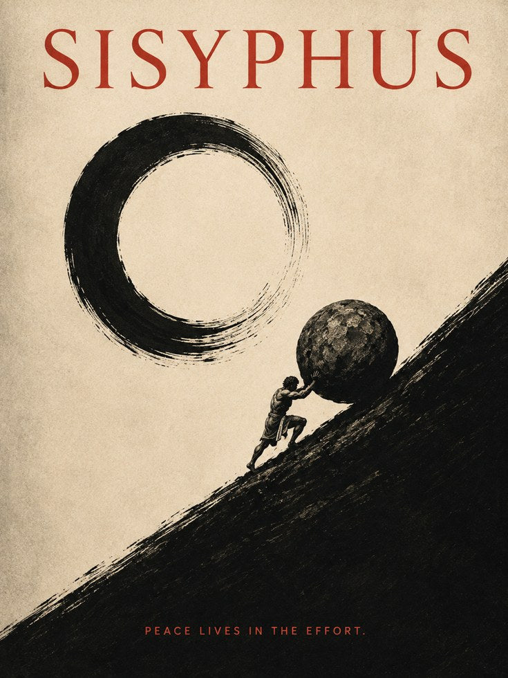 Sisyphus Wall Art – Motivational Print - artwork on paper