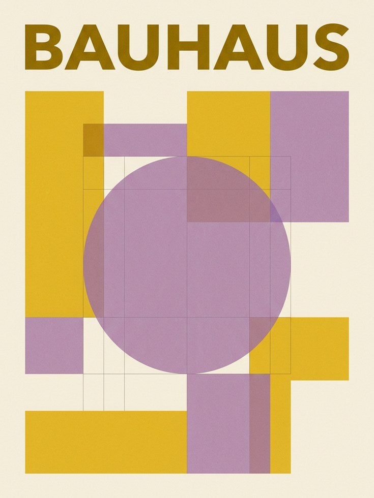 Bauhaus Art Print: Mid-Century Modern Geometric Design - artwork on paper