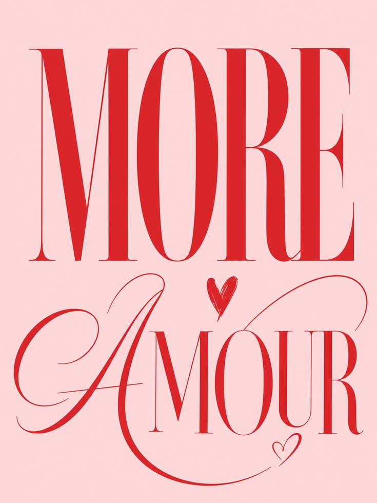 More Amour Print – French Quote Wall Art - artwork on paper