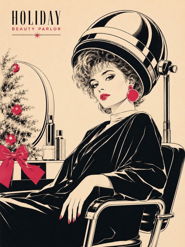 Vintage Beauty Salon Poster: Retro Fashion Art Print - artwork on paper
