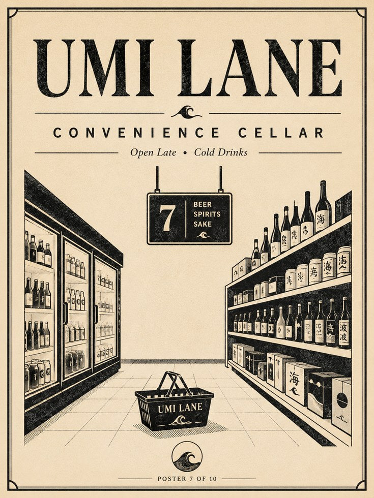 Japanese Convenience Store Art Print: Retro Vintage Poster Design - artwork on paper