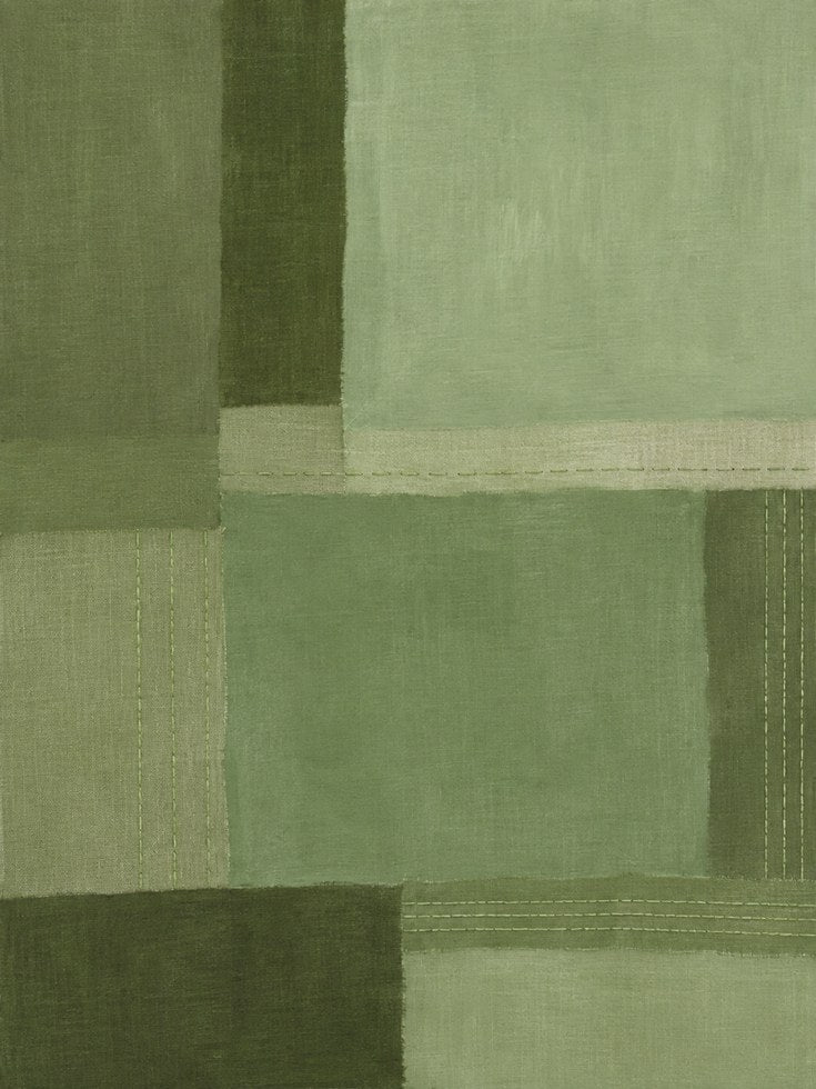Green Abstract Wall Art – Minimalist Block Print - artwork on paper
