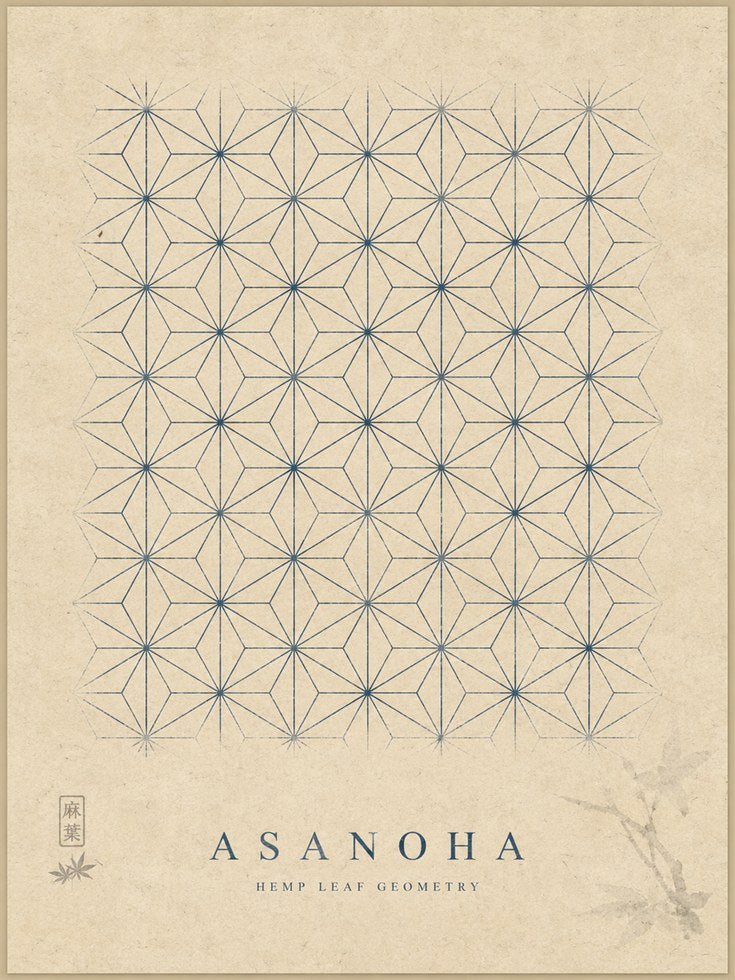 Asanoha Pattern Print: Japanese Geometric Art - artwork on paper