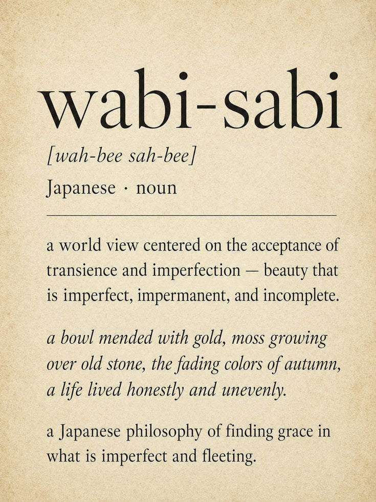 Wabi Sabi Wall Art – Japanese Philosophy Print - artwork on paper