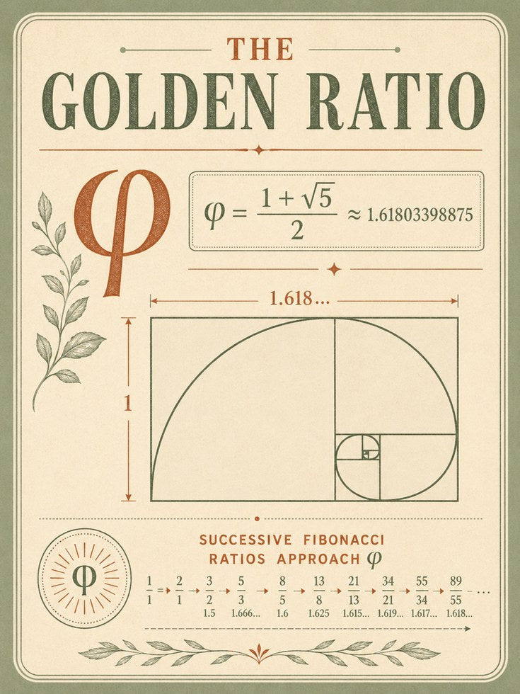 Golden Ratio Poster – Math Art Print - artwork on paper