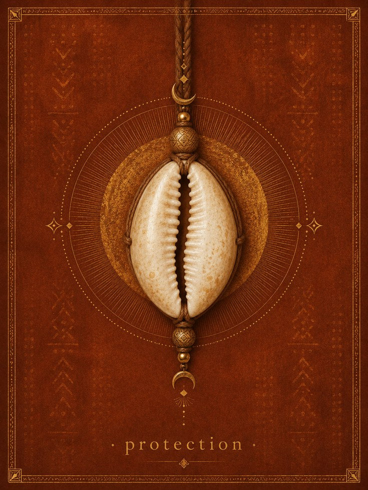 Cowrie Shell Protection Print - artwork on paper