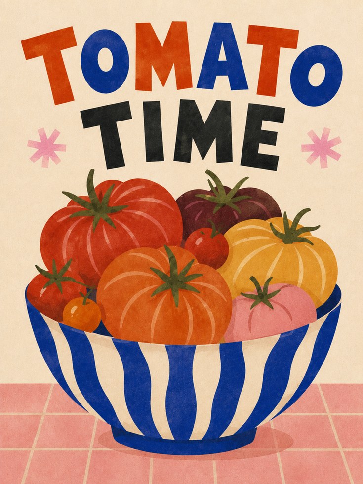 Tomato Kitchen Wall Art – Vegetable Print - artwork on paper