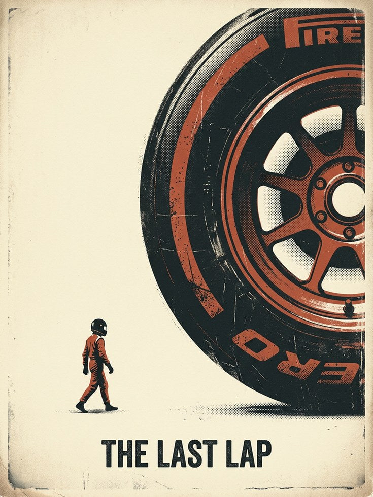 Vintage Racing Tire Poster: Retro Motorsport Wall Art - artwork on paper
