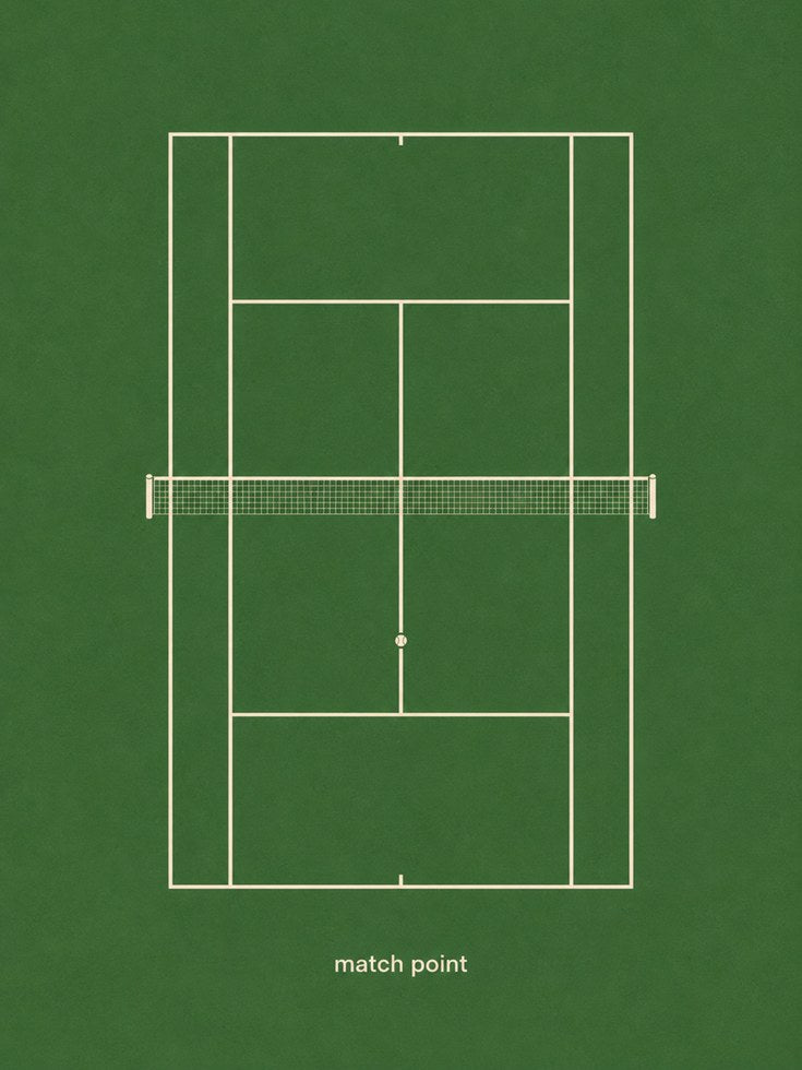 Tennis Court Wall Art – Minimalist Sports Print - artwork on paper