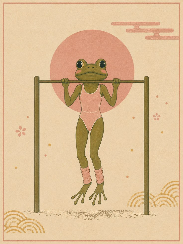 Frog Workout Wall Art – Funny Gym Print - artwork on paper