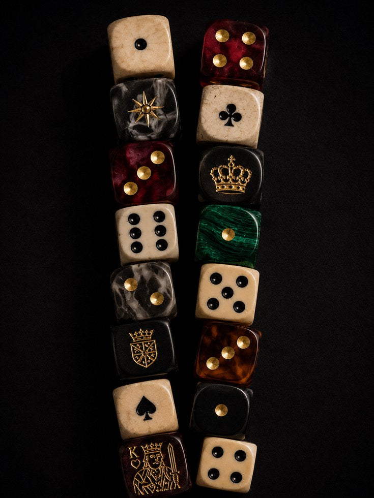 Vintage Dice Art Print – Dark Academia Wall Art - artwork on paper