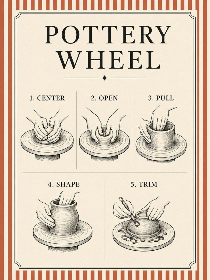 Pottery Wheel Poster - artwork on paper