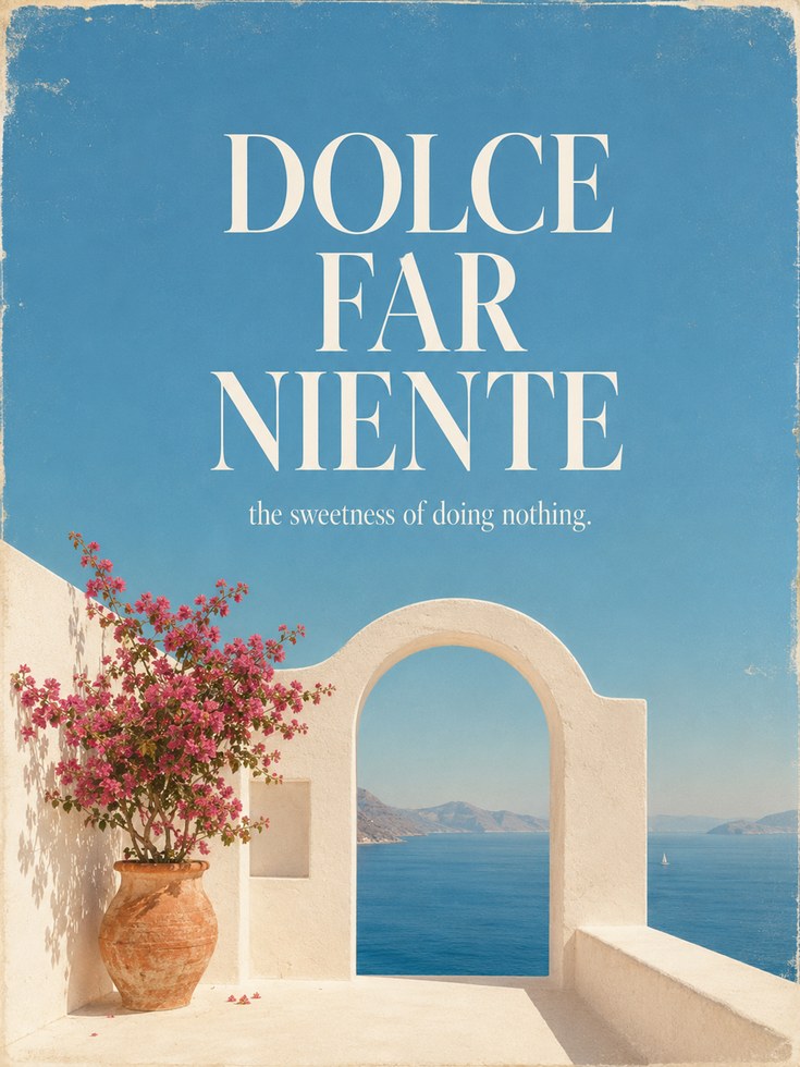 Italian Quote Wall Art – Dolce Far Niente Print - artwork on paper
