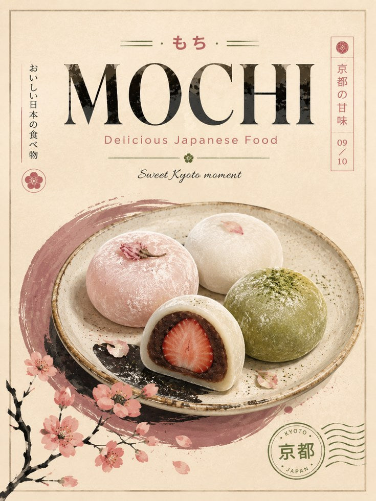 Vintage Mochi Art Print: Kyoto Sweets - artwork on paper