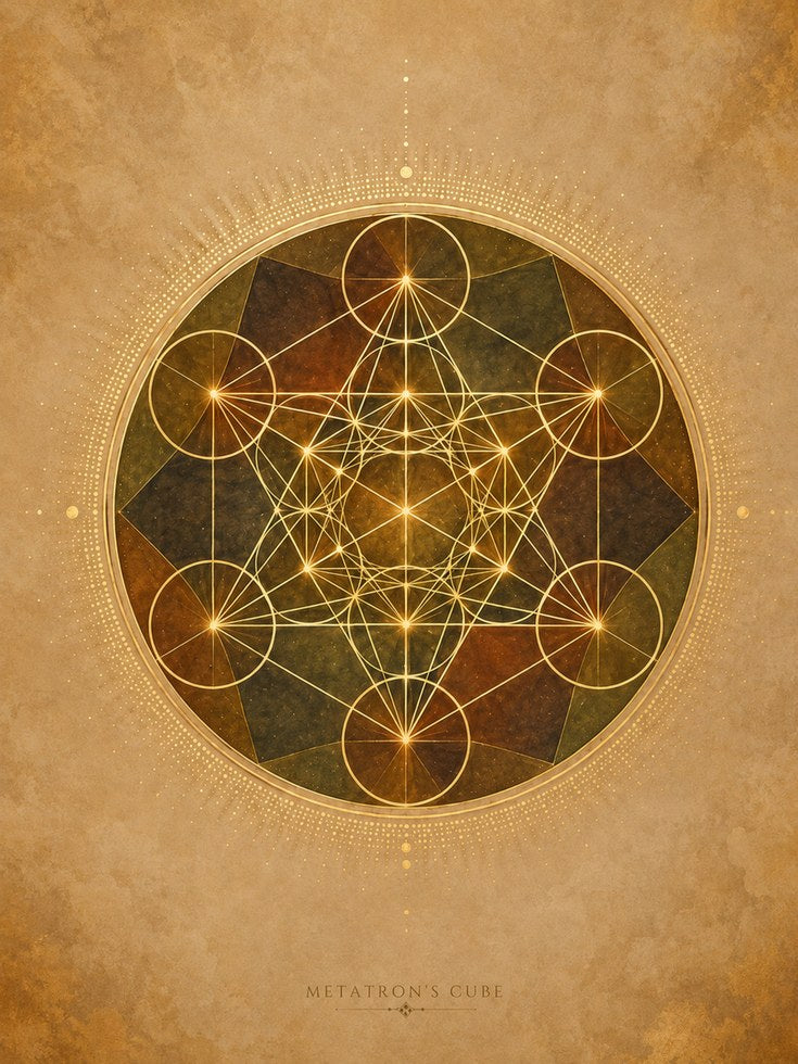 Metatron's Cube Print: Spiritual Geometry Art - artwork on paper