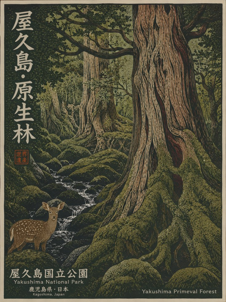 Japanese Forest Wall Art - artwork on paper