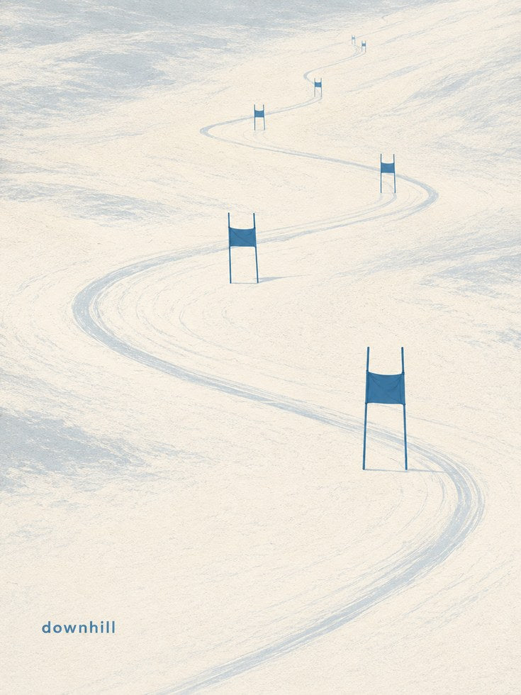 Ski Poster – Downhill Skiing Wall Art - artwork on paper