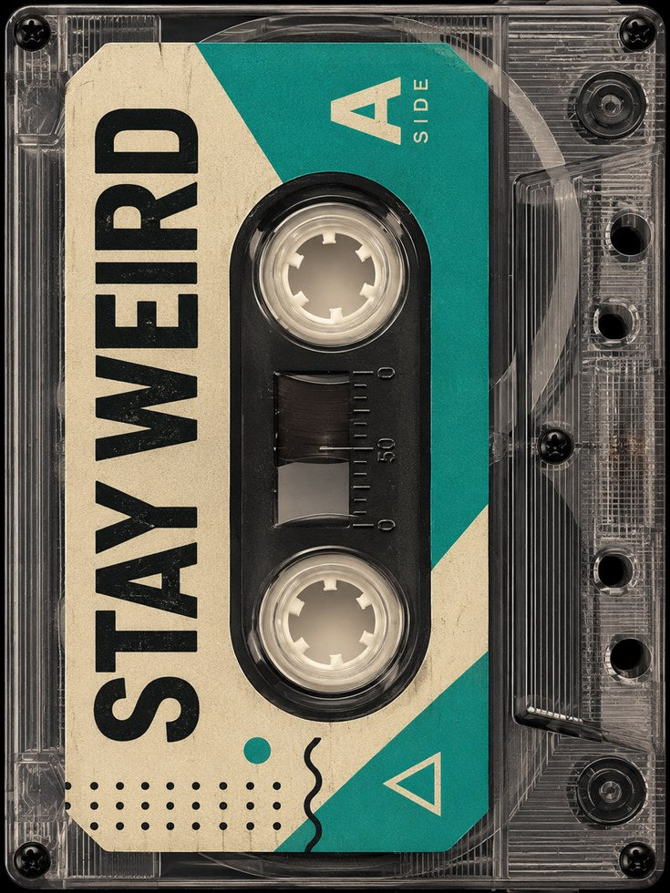 Retro Cassette Tape Wall Art - artwork on paper