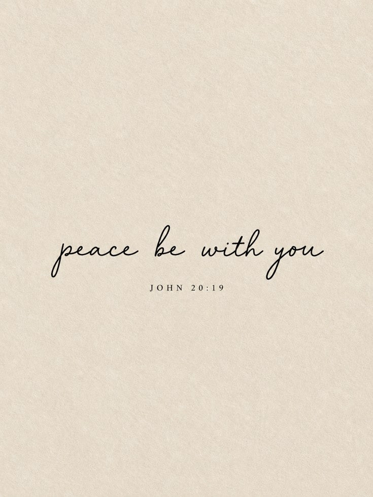 Peace Be With You Scripture Wall Art: Minimalist Biblical Quote - artwork on paper